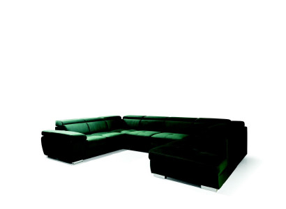 Multifunktionell grouss Wunnlandschaft U Form Ecksofa Sofa Stoff Couch Polster.