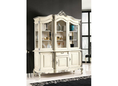 wéiss Vitrine Italienesch Luxus Miwwelen Vitrinen Anrichte Schaf Glas Schief