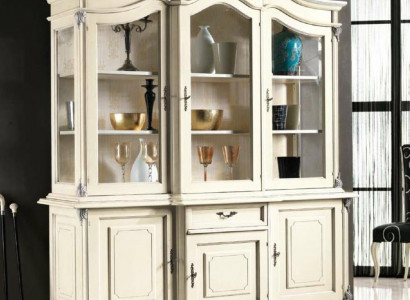 wéiss Vitrine Italienesch Luxus Miwwelen Vitrinen Anrichte Schaf Glas Schief