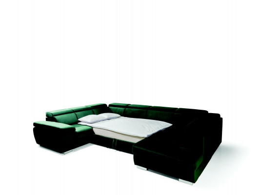 Multifunktionell grouss Wunnlandschaft U Form Ecksofa Sofa Stoff Couch Polster.