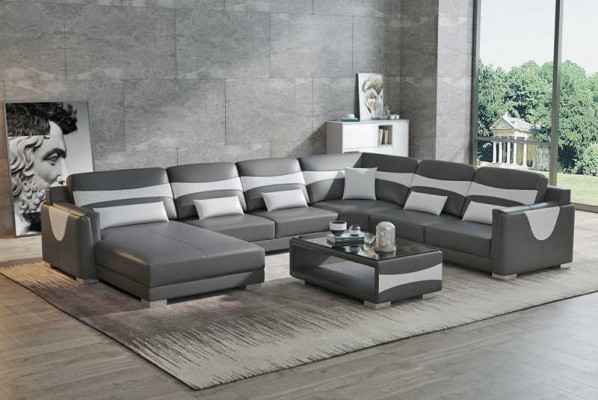 Wohnlandschaft Sofa U-Form Grouss Ecksofa Liederena Sofa Grau Konschtlieder Neit