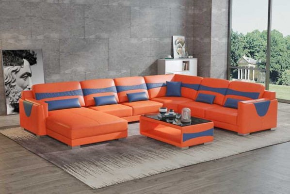 Wohnlandschaft Sofa U-Form Grouss Ecksofa Liederena Sofa Grau Konschtlieder Neit