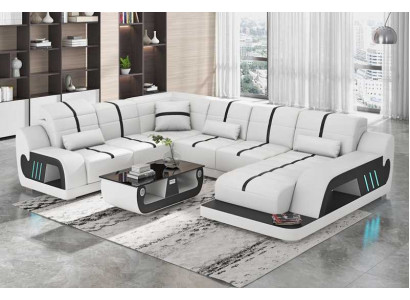 Modern Wunnlandschaft Sofa U Form Ecksofa Designersofa Wäiss Konschtlieder.