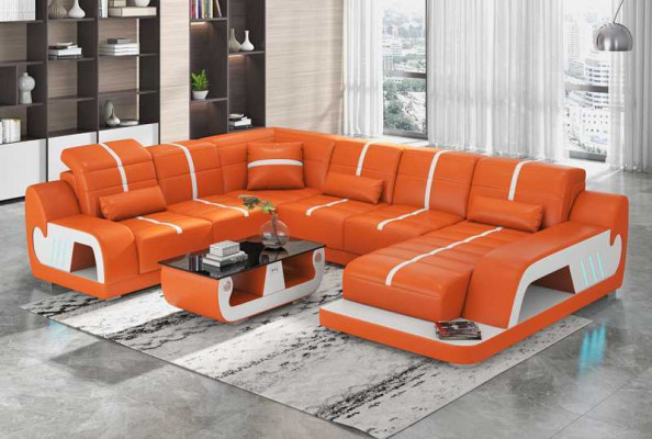 Modern Wunnlandschaft Sofa U Form Ecksofa Designersofa Wäiss Konschtlieder.
