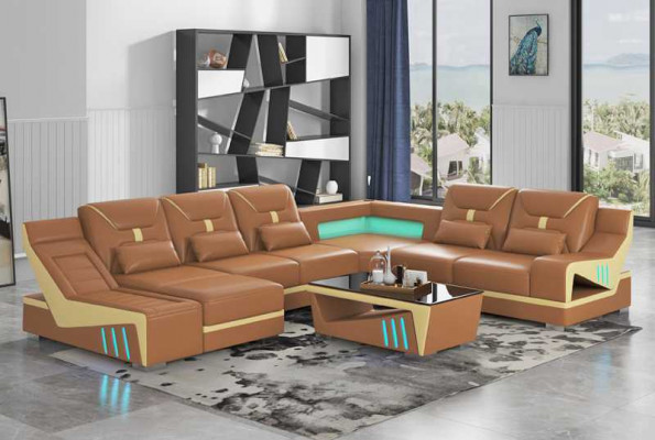 Wunnlandschaft Sofa U-Form Ecksofa Designersofa Schwaarz Eckgarnitur