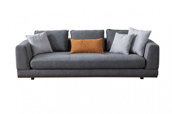 Canapé 3 Sëtzer Modern Miwwelen Wäiss Wunnzëmmer Luxus 243cm Drësëtzer