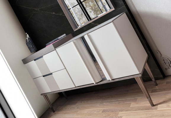 Design Schminktisch mat Spigel Luxus Schlofkummer Miwwelen 2tlg. Stil
