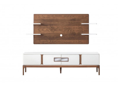 Stil Wohnzimmer Set Wunnwand 2-Teileg. Sideboard TV-Wandpaneel Wunnwänn