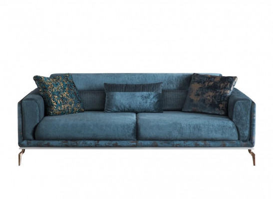 Modern Sofa 3-Sëtzer Luxus Gréng Design Miwwel am Wunnzëmmer Couchen 235cm