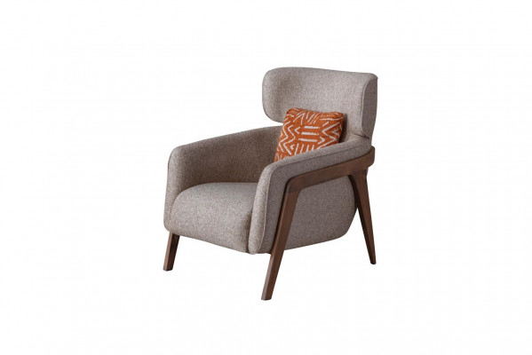 Sesselle Modern Beige Wunnzëmmer Stoff Luxus Design Miwwelen Lounge Club