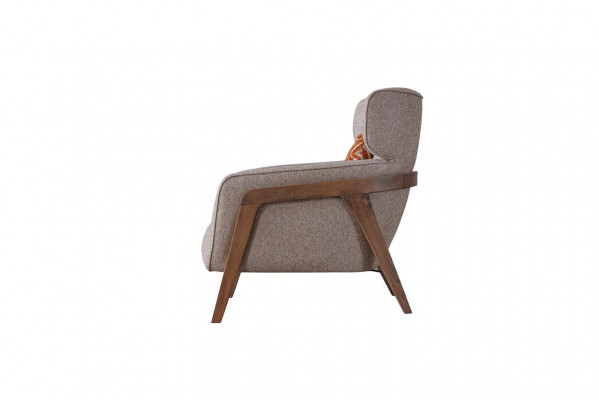 Sesselle Modern Beige Wunnzëmmer Stoff Luxus Design Miwwelen Lounge Club