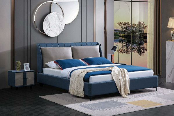 Bett 3 Stéck Schlofzëmmer Set Design Modern Luxus Schlofzëmmer Nuetsdësch Better!