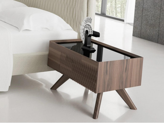 Schlofkummer Set 5tlg Luxus Duebel Bett 2x Nuetsdësch Luxus Kommode mat Spigel