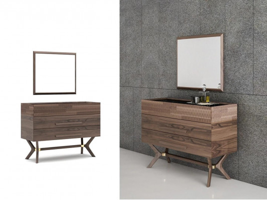 Schlofkummer Set 5tlg Luxus Duebel Bett 2x Nuetsdësch Luxus Kommode mat Spigel