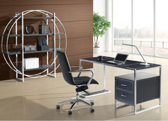 Aarbechts Schreif Büro Dësch Luxus Klass Metall Designer Miwwelen Dëscher