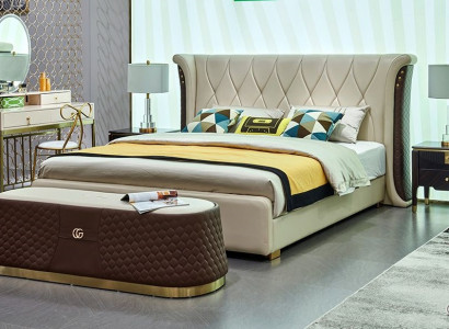 Set Schlofkummer Luxus Lieder Better Bett 2x Nuetsdëscher Hocker Duebelbett