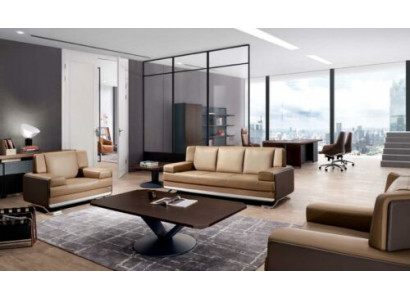Wunnzëmmer Set Sofagarnitur 3+1+1 Sëtz Couchtisch Design 5-Stéck Grupp