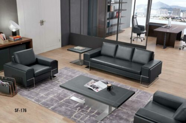 Wunnzëmmer Set Sofagarnitur Luxus 3+1+1 Sëtz mat Dësch Miwwelen Nei