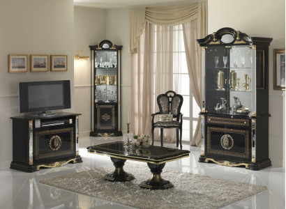 Wunnzëmmer Set Vitrin Kommode Spigel Iessdësch Design Schaf Miwwelen
