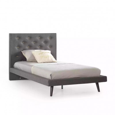 Bett 100 cm Bettgestell Bettrahmen Kannerbett Jugendbett Stoff Gro.
