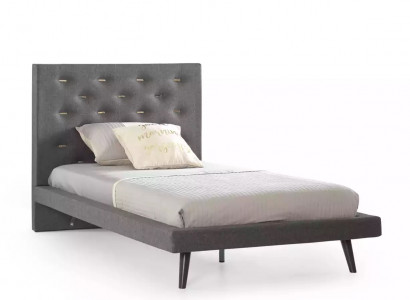 Bett 100 cm Bettgestell Bettrahmen Kannerbett Jugendbett Stoff Gro.
