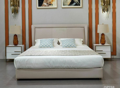 Bett 2x Grupp Nei Nuetsdësch 3tlg. Schlofkummer Set Design Modern Luxus