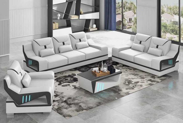 Luxus Sofagarnitur Komplette Couchgarnitur Schwaarz Kënschtleche Lieder Sofa 321