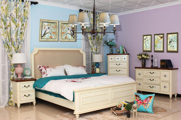 Bett 2x Nuetsdësch 3tlg. Schlofkummer Set Design Modern Luxus Klassesch Grupp.