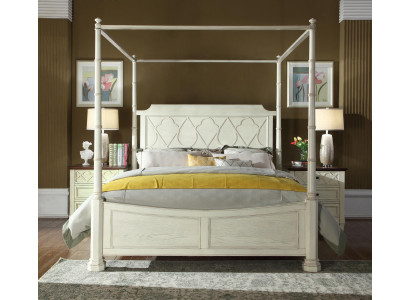 Bett 2x Nuetsdësch 3tlg Schlofkummer Set Modern Luxus Schlofkummer Himmelbett