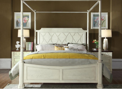 Bett 2x Nuetsdësch 3tlg Schlofkummer Set Modern Luxus Schlofkummer Himmelbett