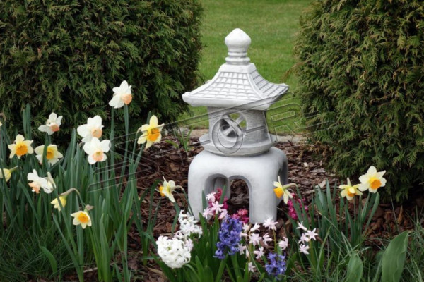 Blummendekoratioun Japanesche Gaart Haus Statu Wäiss Figur Dekorativ