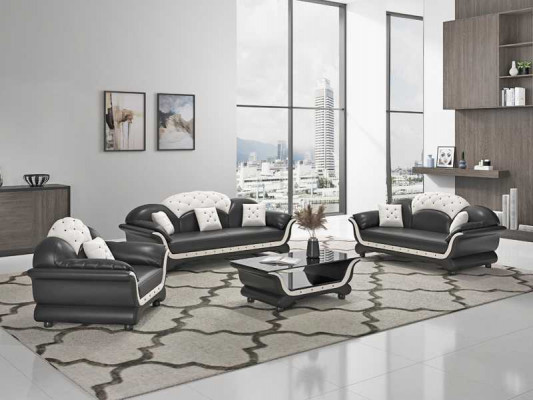 Sofagarnitur Couchgarnitur Liederdivan Sofa Komplett 3tlg Sofas Schwaarz