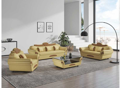 Couchsëtzer Sofasëtzer Lieder-Sofas Canapé Komplett 3 Deeler Sofasen Brong