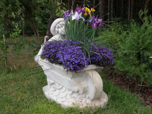 Blummepotten, Planzkübelen, Dekoratioun, Naturfigur, Vasen, Blummendëppen, Gaart