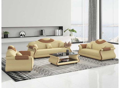 Komplett Couchgarnitur Sofagarnitur 3tlg Sofas Ledersofa Sofa Braun