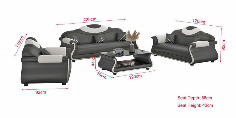 Komplett Couchgarnitur Sofagarnitur 3tlg Sofas Ledersofa Sofa Braun