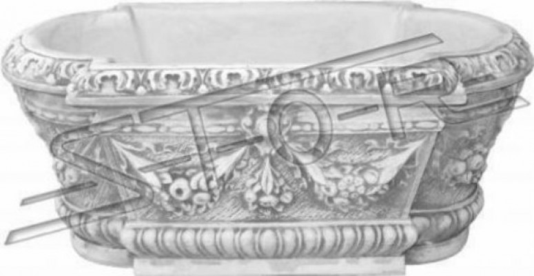 Blummekrég Dekorativ Këscht Krou Blummen Krénger XXL Gaart Beton Terrass