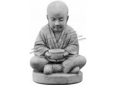 Buddha-Skulptur an Steenoptik Skulptur fir Gaart Dekorativ Figur