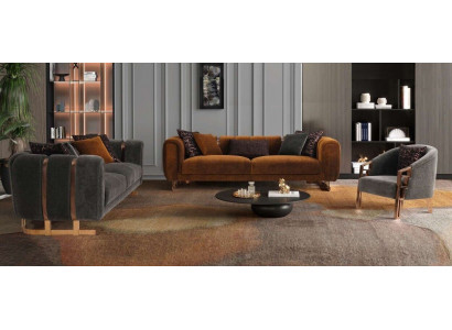 Polstersofa Komplett Canapé-Set Canapé-Set Gro Sëtz Stoffssofa sofa