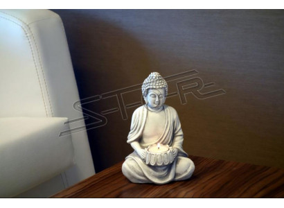 Buddha Skulptur Teelichter Käerzestänner Grouss Skulptur Gaart
