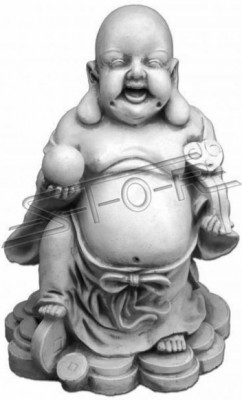 Buddha Statu Statuen Skulpturen Figur Dekoratioun Gaart Sëlwer Terrass