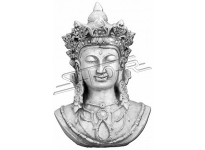 Buddha Statu Statuen Skulpturen Figur Dekoratioun Sëlwer Gaart Terrasse