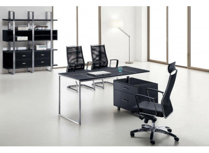 Büro Ariichtung Set 2 Deeler Garnitur Schreifdësch Wandregal Dësch Regaler
