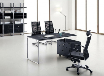 Büro Ariichtung Set 2 Deeler Garnitur Schreifdësch Wandregal Dësch Regaler