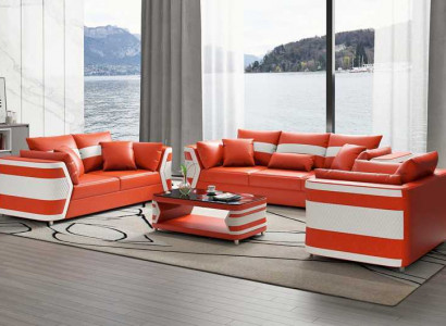 Rout Sofagarnitur Couchgarnitur Ledersofa Sofa Komplett 3tlg Sofaset