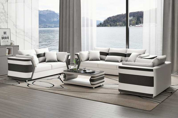 Rout Sofagarnitur Couchgarnitur Ledersofa Sofa Komplett 3tlg Sofaset