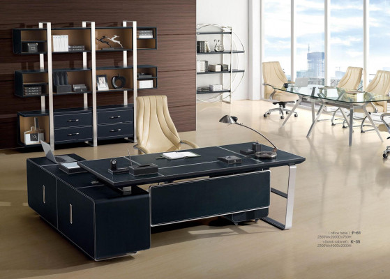 Büro Miwwel Ariichtung Schreifdësch + Akteschaf Komplett Set Designmiwwelen Nei