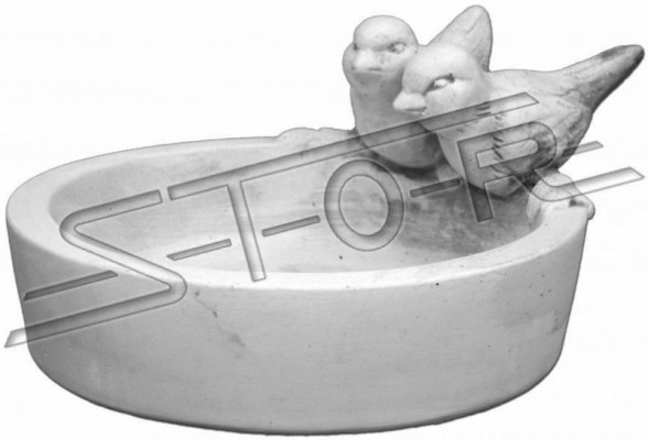 Dekor Vugel Waasserdrénken Skulptur Design Figur Statue Gaart Figuren Statuen