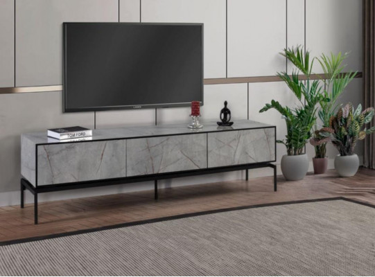 Sideboard RTV Lowboard Modern TV Stänner Wunnzëmmer Gro Holz Dësch