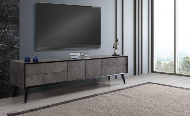 RTV Lowboard TV Ständer Wunnzëmmer Gro Holz Sideboard Dësch Modern